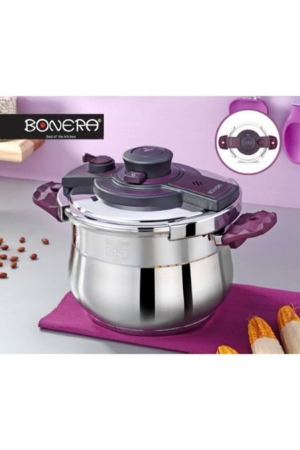Milarya Çelik Petra Matic Pressure Cooker Otomatik Kapaklı Düdüklü Tencere 6 Lt