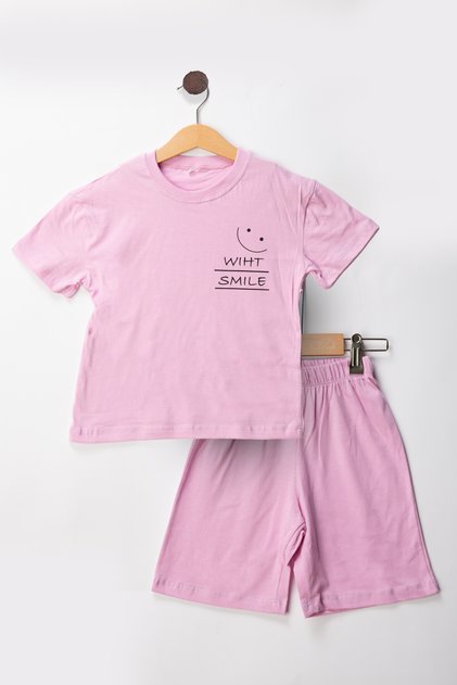 طقم تي شيرت وشورت للأطفال من سمايل