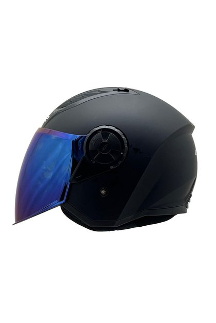 AIRFLOW 2 MAT SİYAH KASK MAVİ CAM