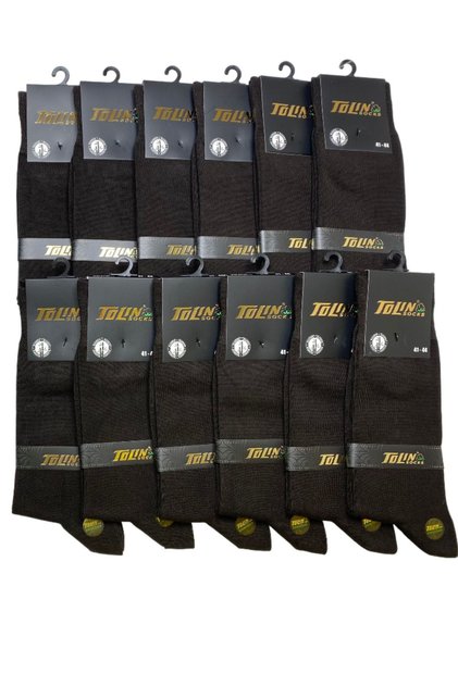 Men's Set of 12 Brown Bamboo Winter Socks Seamless Socks 14600