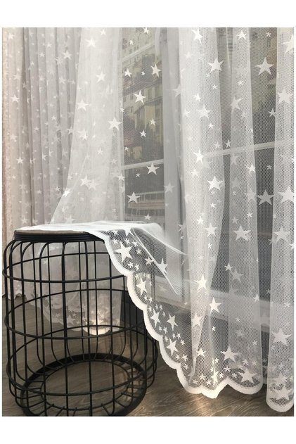 Starry Children's Room Tulle Curtain Tight Pleat