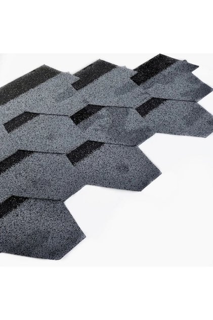 Gri Altıgen Shingle Şıngıl Çatı Örtüsü Kaplaması Bitukal Marka