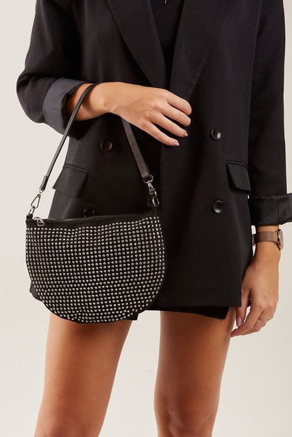 Long Strap Stone Brillante Women's Crossbody Bag Plain