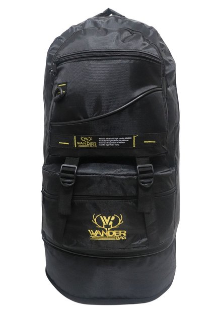 Wander 55+10l Gusseted Black Multi-Eye Hiking-travel-school-mountaineer-trekking-camping Backpack