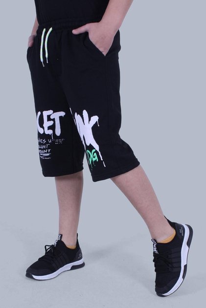 Boy's Capri with Elastic Waist Detail and 'dg' Text Printed Pocket Detail