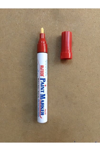 BİLYALI KALICI MARKER KALEM METAL SERAMİK CAM KIRMIZI RENK