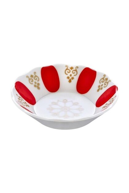 Red White Classic Melamine Coffee Pot Type Tea Plate 6 Pieces Fma07993
