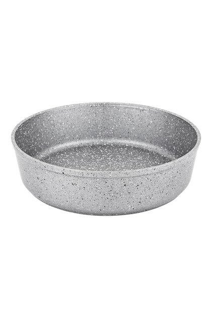 3411 - Tek Parça - Bio Granit, Yuvarlak, 32x9 Cm - 6,1 Litre Fırın Tepsi, Gri Renk