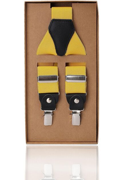 Yellow Color Leather Connected Men's Trouser Hanger Pan35