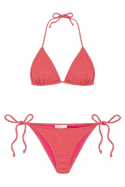 Textured Triangle Bikini Set
