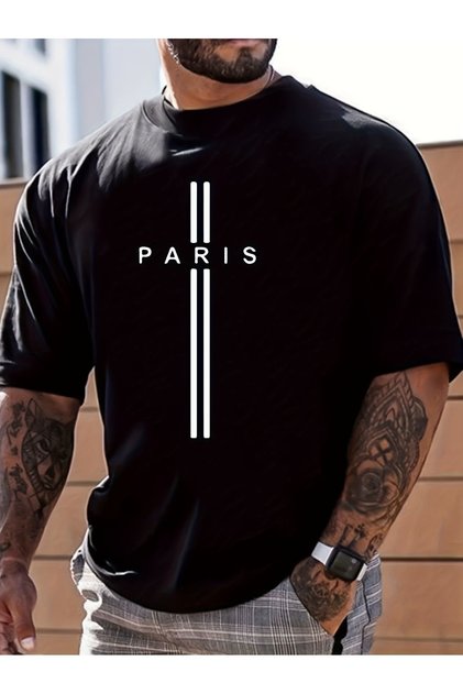 Unisex Paris Printed Crew Neck Premium T-Shirt