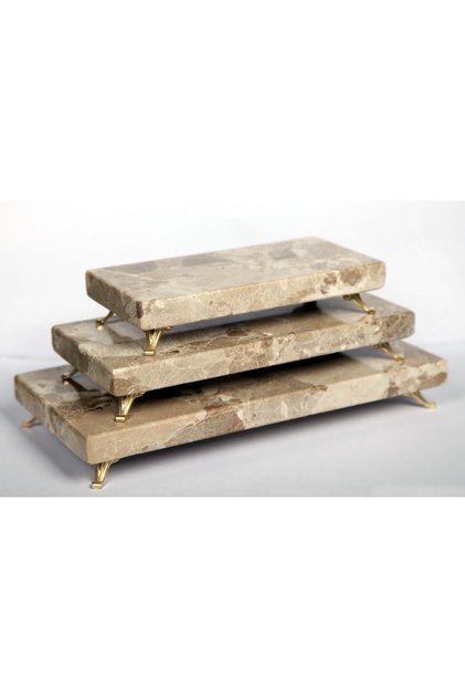 Marble Presentation Set of 3 with Gold Legs