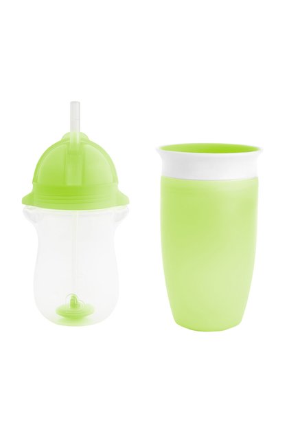 Green Munchkin Miracle - 360 ° Click Lock Spout Drinking Cup, 12Months+296Ml