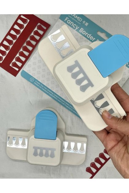 Şık Kamei Mavi 4'lü Salkım Desenli Büyük Süsleme Delgeci