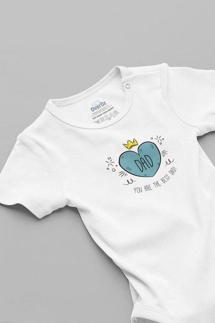 Organic 100% Cotton Best Dad Dad Printed Baby Bodysuit with Snaps Bodysuit Bodysuit Jumpsuit 5676