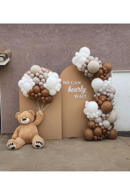 My Party Set^^ Caramel* Sea Sand* White 100 Pieces Balloon Chain Set