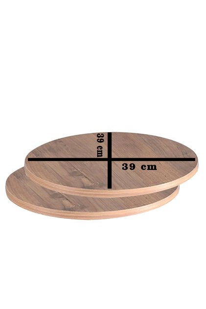 Light Walnut 39 X 39 CM 2-PACK PARTICLE BOARD COFFEE TABLE TOP DECORATIVE PRESENTATION PLATTER