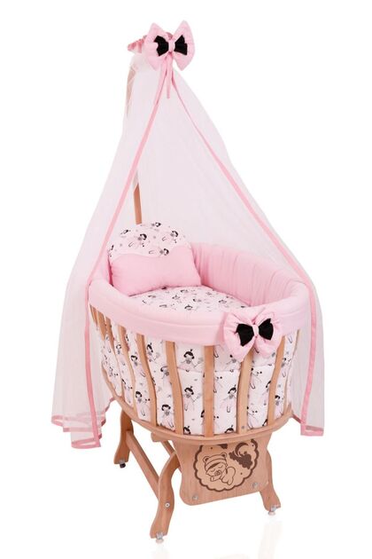 Wooden Crib Sleeping Set "With Princess" Basket "Without Crib" for Crib Baby Girl Sleeping Set Full Set