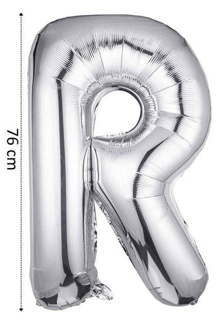 Foil Balloon Letter R Helium Balloon 76 Cm Silver Color - Letter R Balloon - Letter Foil Balloon - Letter R Balloon