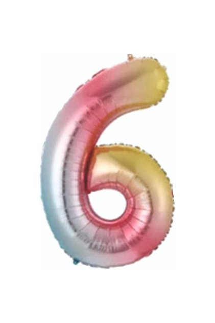 Foil Balloon Number 6 Unicorn Helium 76 cm Rainbow Color - 6Th Birthday Balloon Birthday Decorations - Birthday Ornament