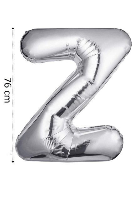 Foil Balloon Letter Z Helium Balloon 76 Cm Silver Color - Letter Z Balloon - Letter Foil Balloon - Letter Z Balloon