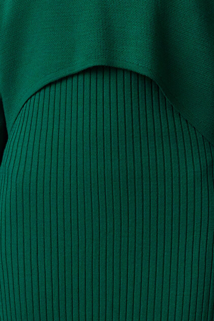 slim fit dress slacks Collared Button Down Shirt Sweater Midi Dress - Small / Green main image 0