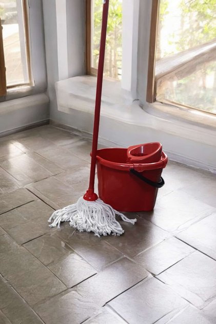 Mop Sıkmalı Temizlik Seti Kovalı