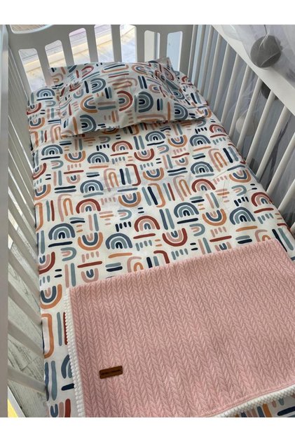 100% Cotton Fabric Baby/Child Elastic Sheet Set // Pillow Case Elastic Sheet Pompom Pique