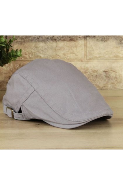 Canvas Linen Men's Cap Summer Cap with Side Adjustable Buckles