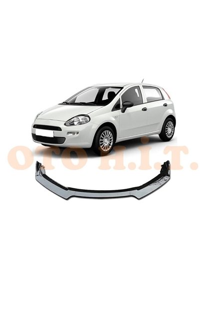 Fiat Punto Uyumlu Esnek Ayarlanabilir 3 Parça Kanatlı Piano Black Ön Lip