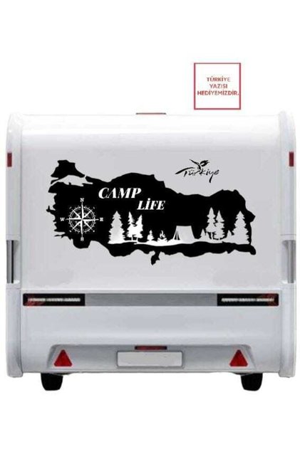 Türkiye Map Caravan Camping Sticker Travel Nature