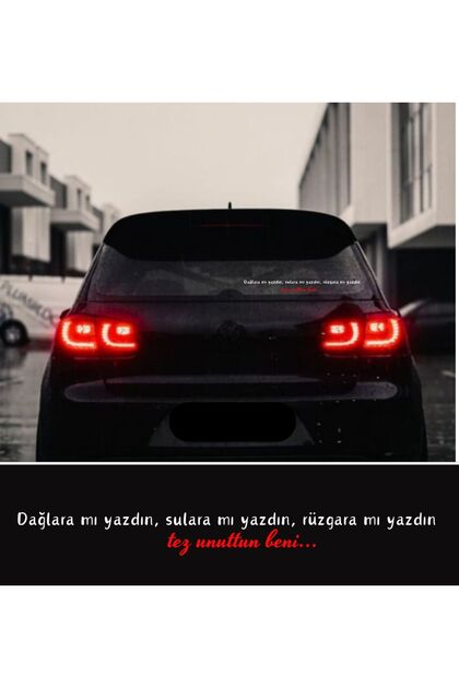 Did you write it on the mountains, on the water, or on the wind? You forgot me so quickly. (Car rear sticker)