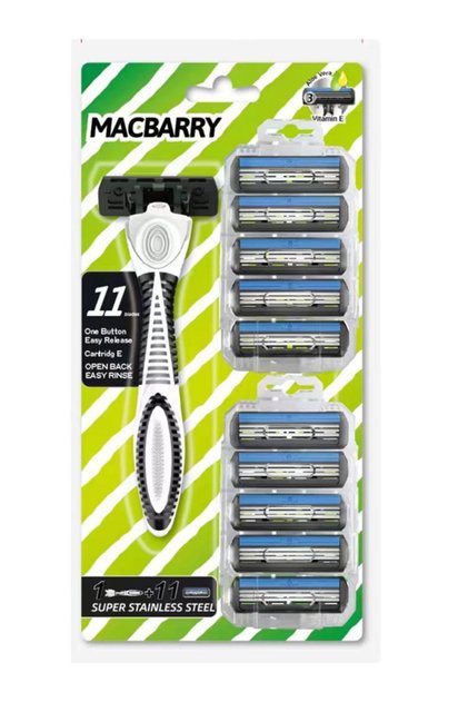 Shaving Razor with 3 Blades and 11 Replacement Blades