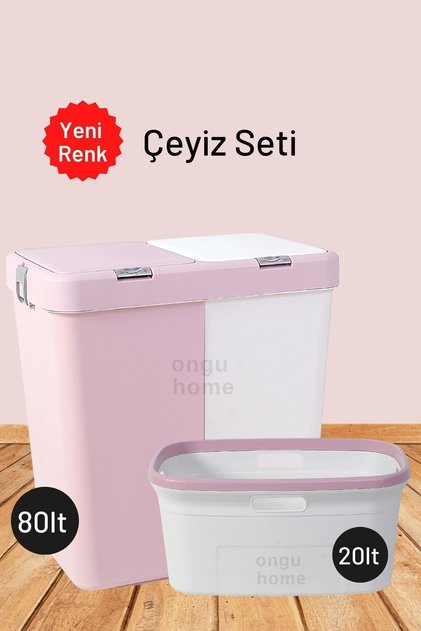Ikili Kirli Çamaşır Sepeti Ve Çamaşır Selesi Ikili Set Çeyiz Seti (PUDRA)