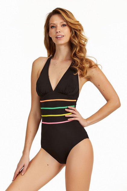 Woman's Black Bibed Nadide Swimsuit