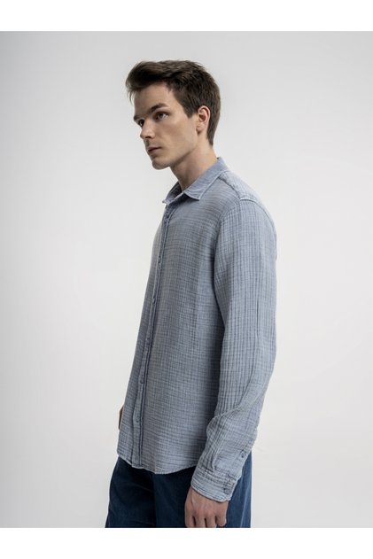 LF2036004 Loft Men's Long Sleeve Shirt BLUE