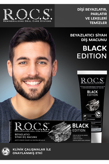 R.O.C.S. Rocs Black Edition Kömür Özleri Ile Beyazlatıcı Diş