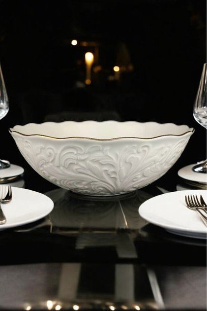Rosen Porcelain Round Bowl 24 Cm Gold Gilt – Srn-24 C320.045