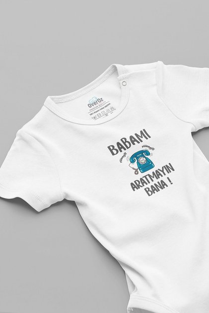 Organic 100% Cotton Don't Make My Father Look For Me Printed Baby Bodysuit with Snap Fasteners 5880-DAD