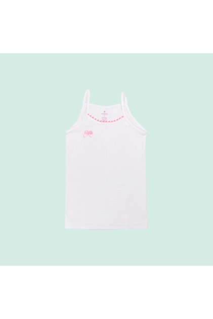 327 Ribana Girls' Undershirt with Pompom Straps (6 Pcs)