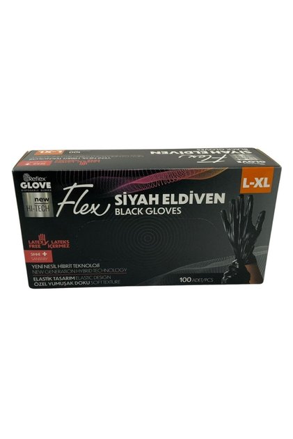 Glove Flex Siyah Eldiven L-XL 100 Adet