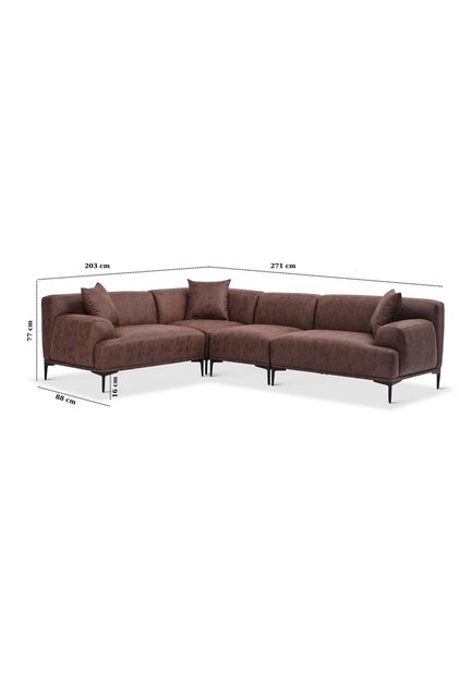 New York Köşe Modül Koltuk Takımı , Comfort Plus ,Ofis Salon ve Oturma Odası için 3R+K+1+3L