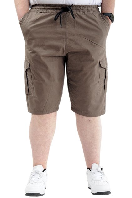 Men's Capri - Mode XL, Plus Size, Cargo Pocket and Waist Tie - VALENCIA 21404 Earth