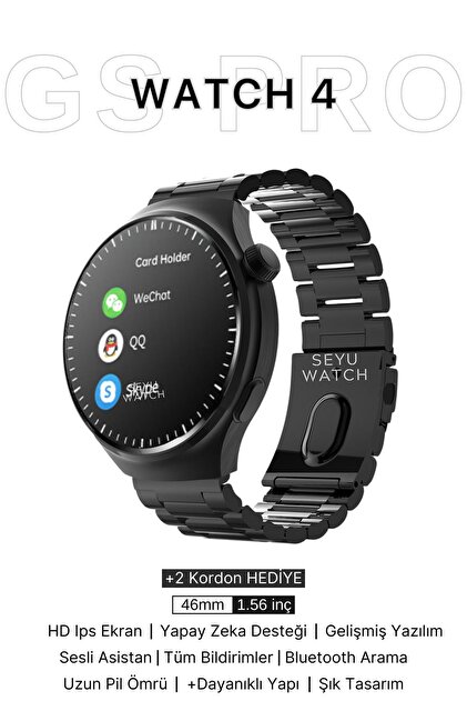 SEYUWATCH Watch Hx Pro Kordon Hediyeli 46mm Akıllı Saat Iphone Ve
