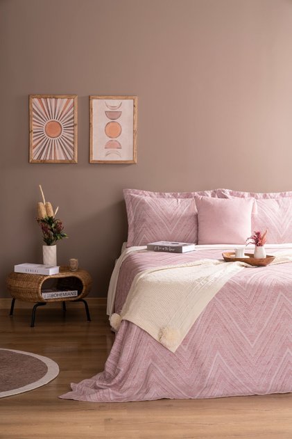 Ada Single Bed Cover Set Pink Daily Multi-Purpose Pique Cover Set - Stylish Box and Package