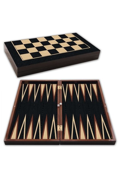 Cafe Backgammon Dark Wenge - Polished Backgammon Set - Large Size Backgammon - Luxury Cafe Backgammon