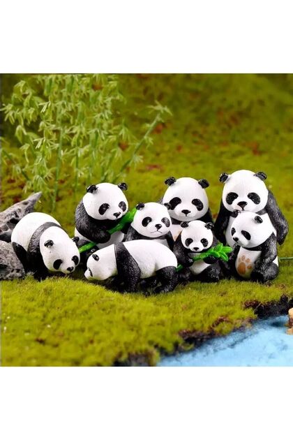 Himi Pasta Süsleri 4'lü Panda Karışık Gönderilir Minyatür Figür
