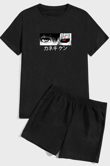 Comfortable Design Ken Kaneki Print Shorts Set