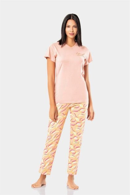 WOMEN SUMMER PAJAMA SET V-NECK DFN23-25