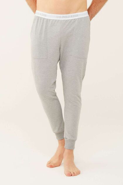 U.S. Polo Assn. Erkek Gri Melanj Iki Iplik Pijama Altı 18472